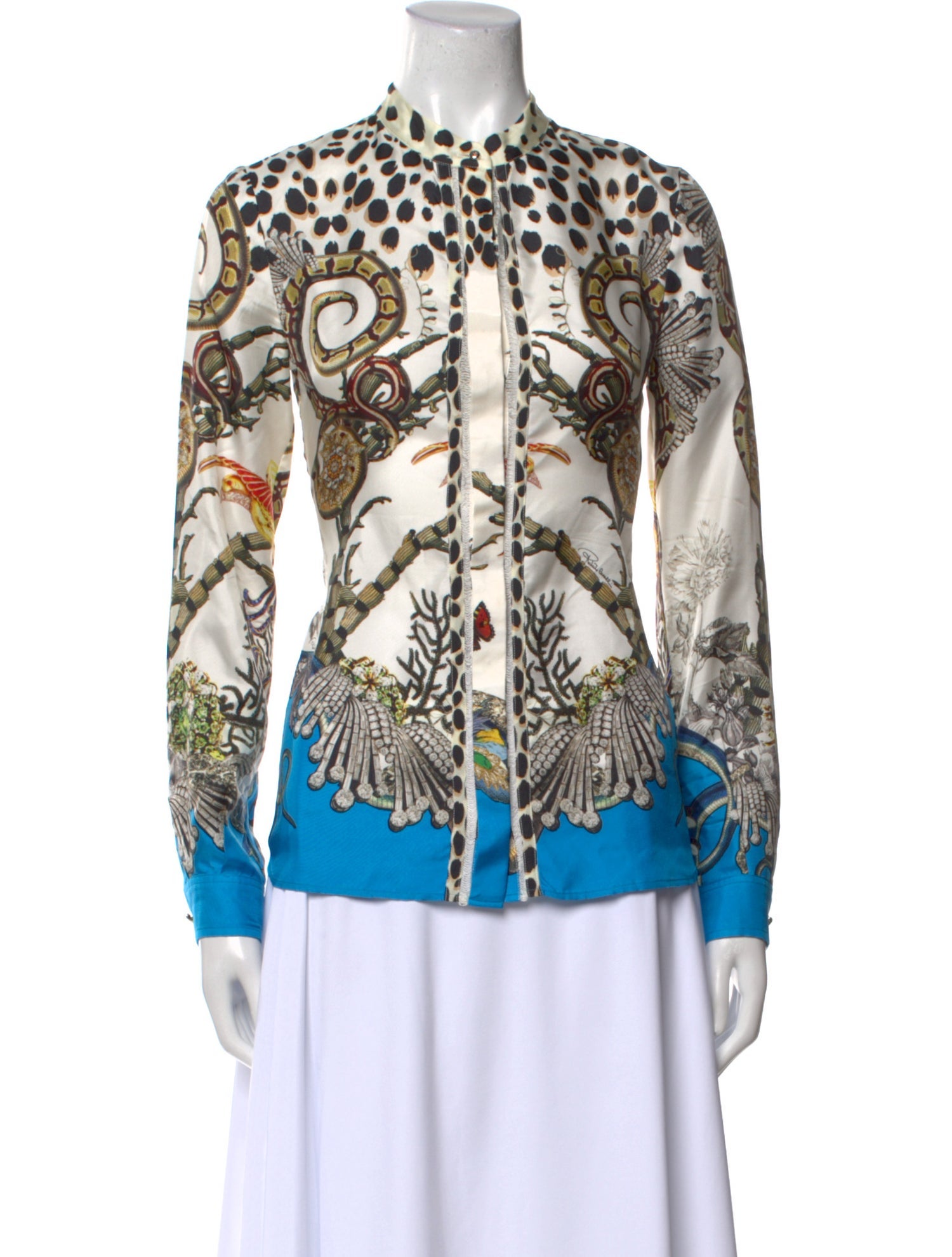 Roberto Cavalli Silk Printed Top