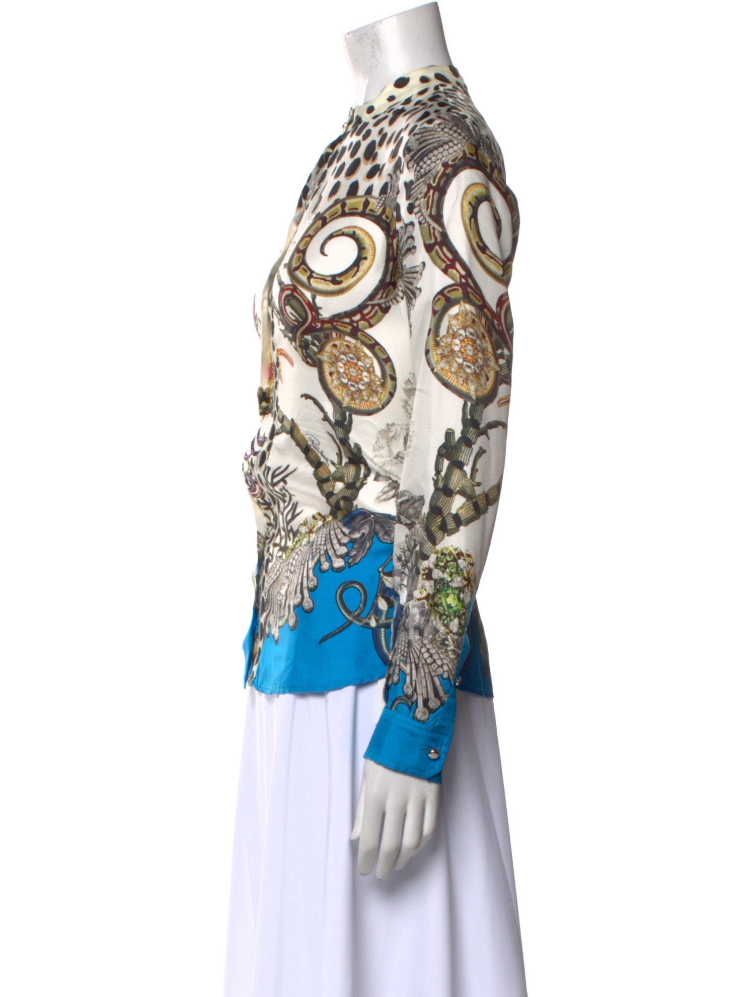 Roberto Cavalli Silk Printed Top