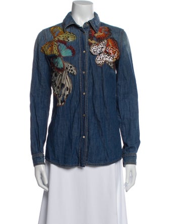 Roberto Cavalli Printed Denim Jacket