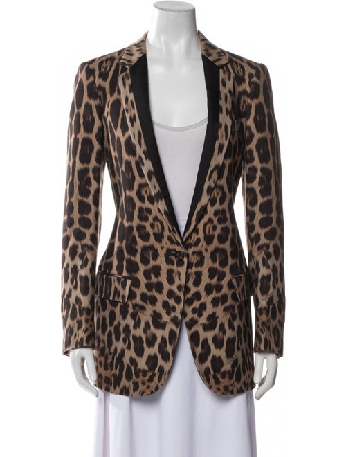 Roberto Cavalli Wool Animal Print Blazer