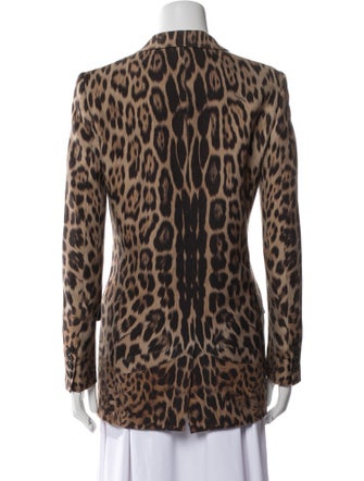 Roberto Cavalli Wool Animal Print Blazer