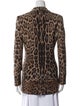 Roberto Cavalli Wool Animal Print Blazer