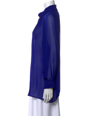 Roberto Cavalli Silk Mock Neck Blouse