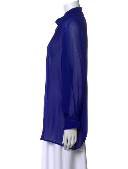Roberto Cavalli Silk Mock Neck Blouse