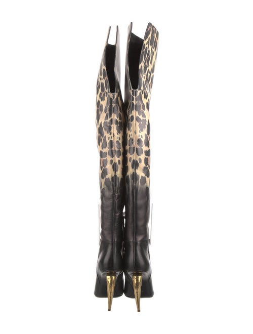 Roberto Cavalli Leather Animal Print Boots