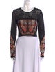 Roberto Cavalli Paisley Print Scoop Neck Sweater