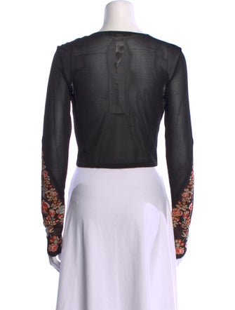 Roberto Cavalli Paisley Print Scoop Neck Sweater