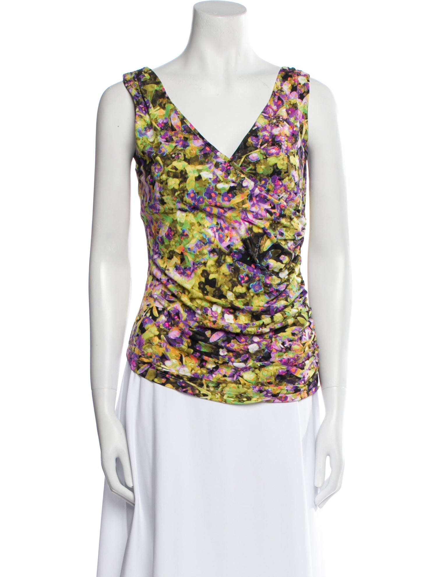 Roberto Cavalli Floral Print Cowl Neck Top