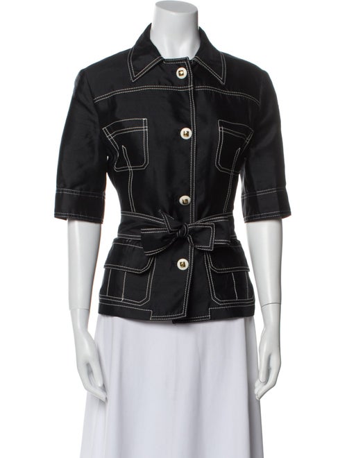 Roberto Cavalli Silk Printed Button-Up Top