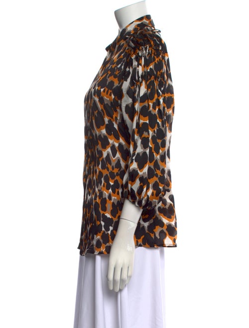 Roberto Cavalli Silk Animal Print Button-Up Top
