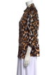 Roberto Cavalli Silk Animal Print Button-Up Top