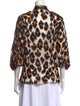 Roberto Cavalli Silk Animal Print Button-Up Top