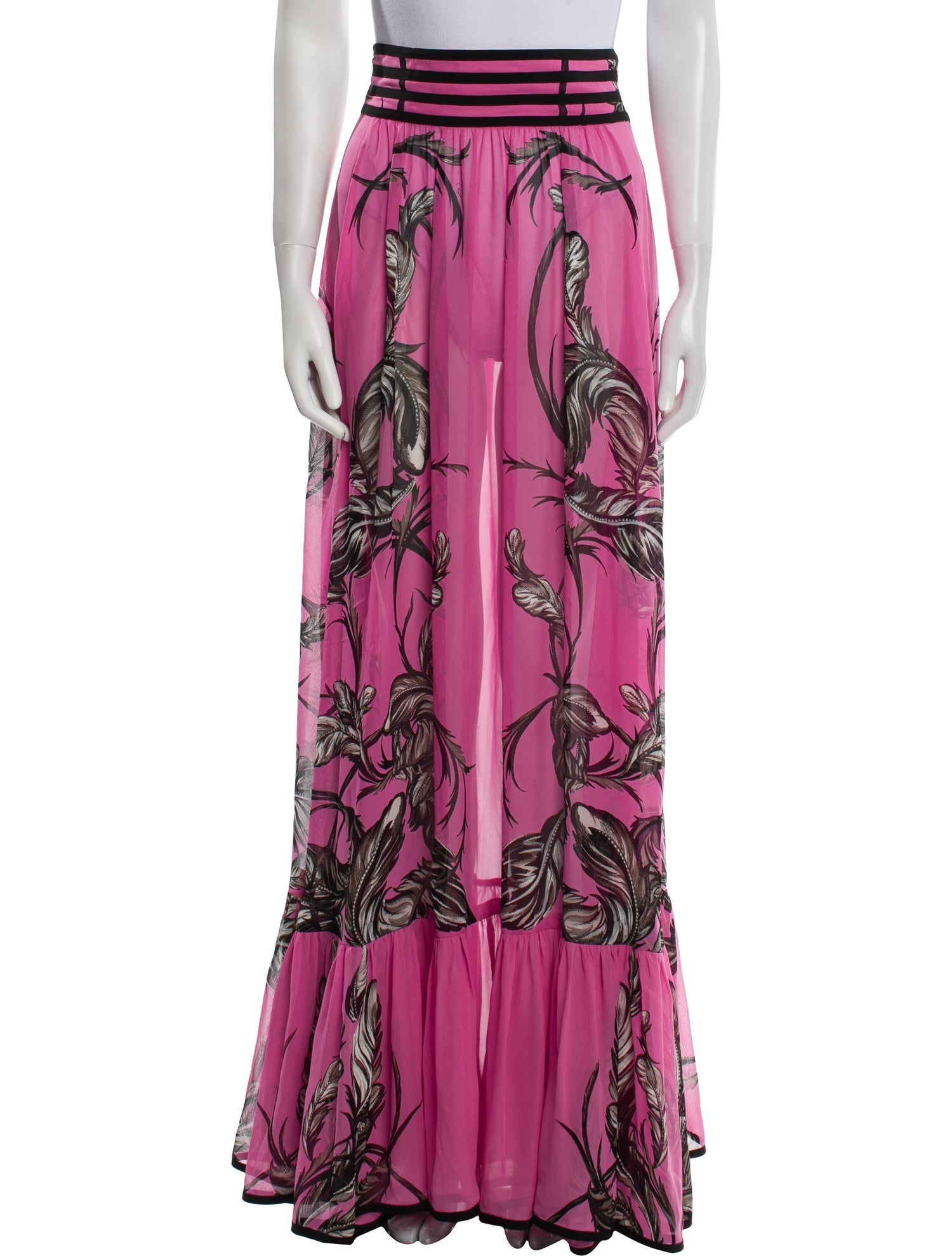 Roberto Cavalli Silk Long Skirt