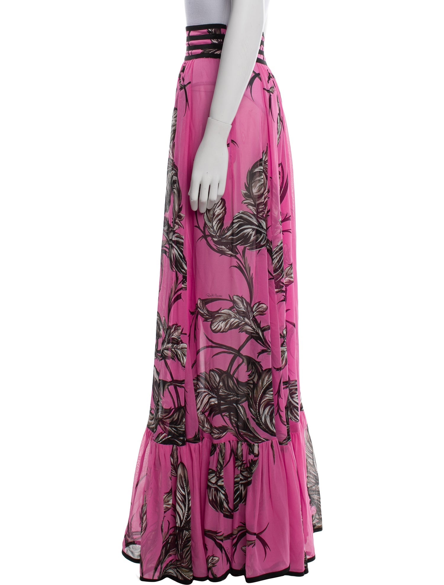 Roberto Cavalli Silk Long Skirt
