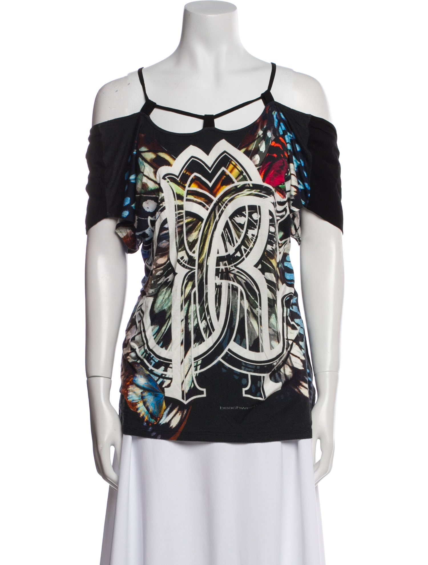 Roberto Cavalli Printed Square Neckline Top