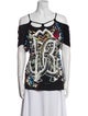 Roberto Cavalli Printed Square Neckline Top