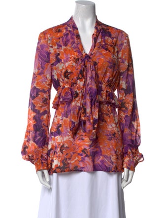 Roberto Cavalli Silk Floral Print Blouse