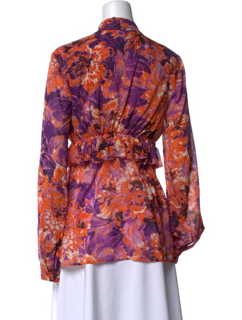 Roberto Cavalli Silk Floral Print Blouse