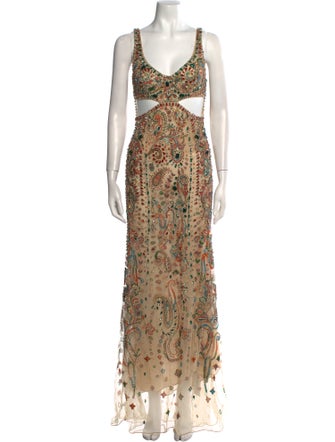 Roberto Cavalli Printed Long Dress