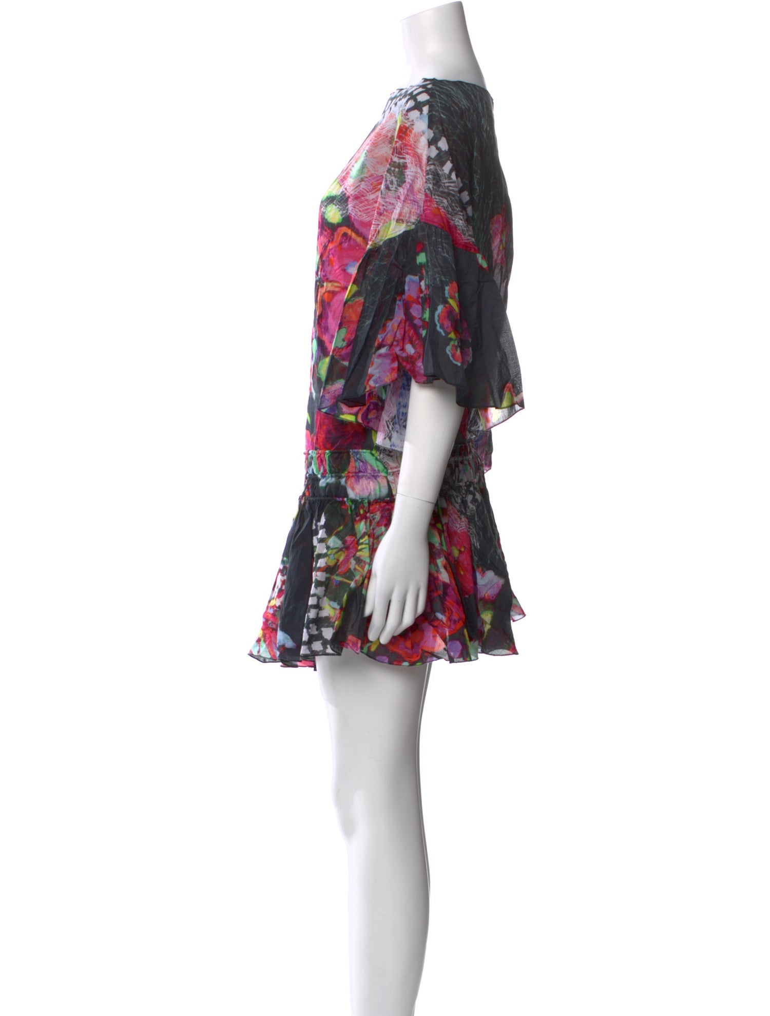 Roberto Cavalli Floral Print Bateau Neckline Tunic