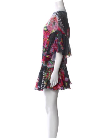 Roberto Cavalli Floral Print Bateau Neckline Tunic