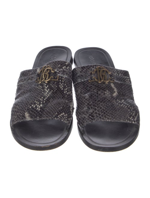 Roberto Cavalli Snakeskin Animal Print Slides