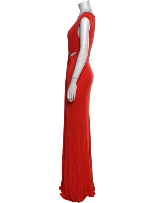 Roberto Cavalli Plunge Neckline Long Dress