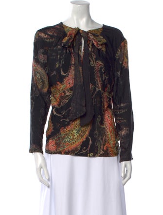 Roberto Cavalli Printed Bateau Neckline Blouse