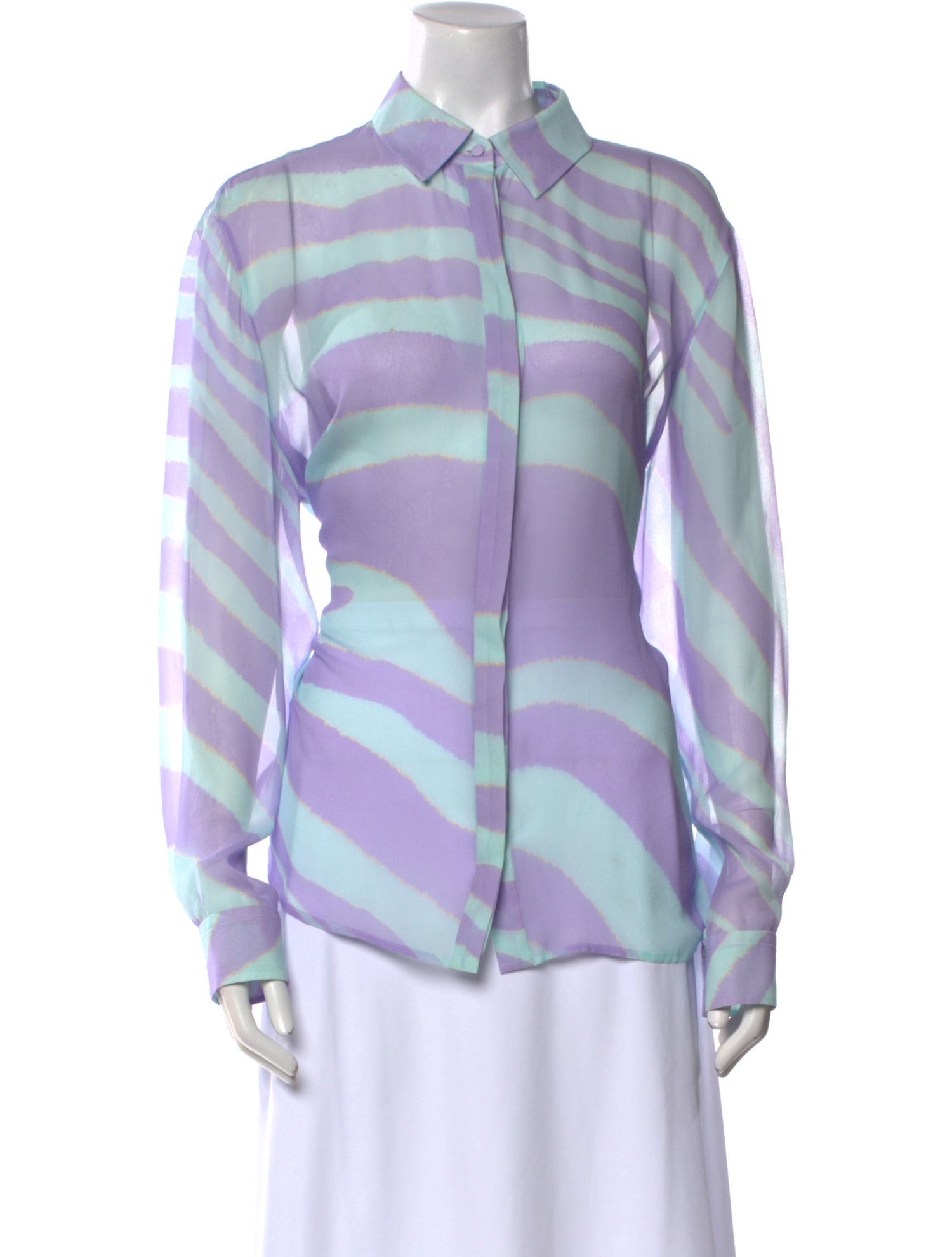 Roberto Cavalli Silk Printed Button-Up Top