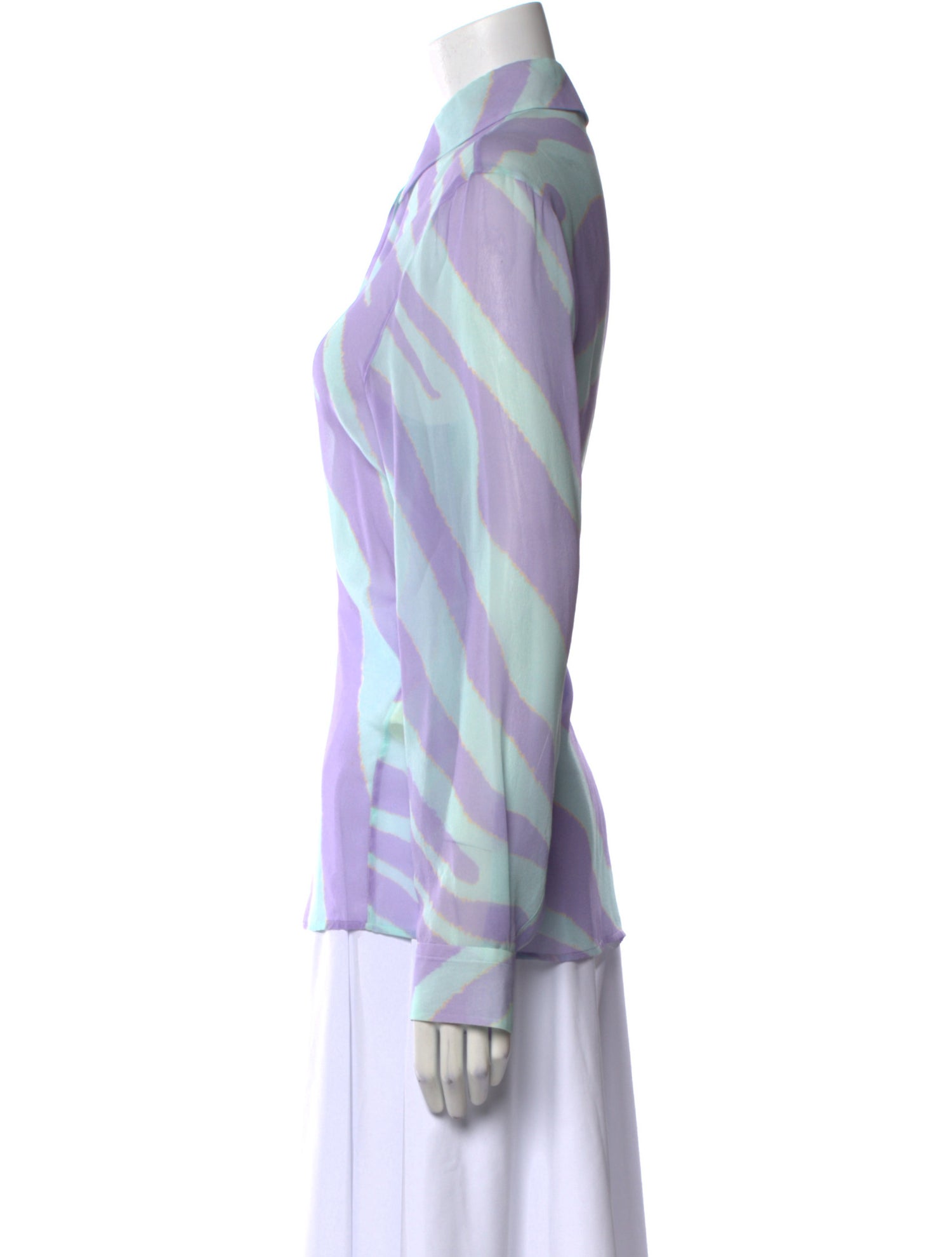 Roberto Cavalli Silk Printed Button-Up Top