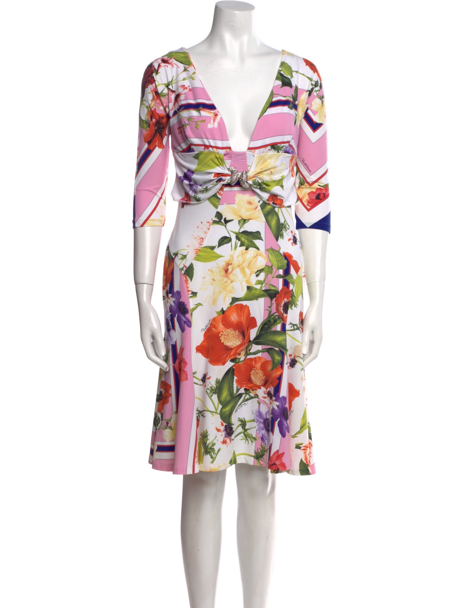 Roberto Cavalli Floral Print Knee-Length Dress