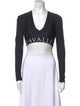 Roberto Cavalli Nylon V-Neck Crop Top