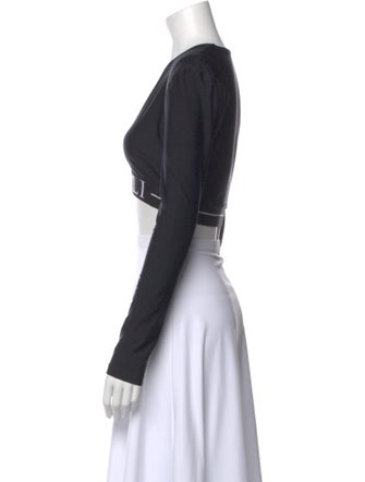 Roberto Cavalli Nylon V-Neck Crop Top