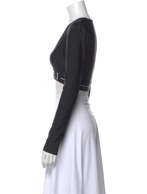 Roberto Cavalli Nylon V-Neck Crop Top