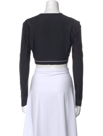 Roberto Cavalli Nylon V-Neck Crop Top