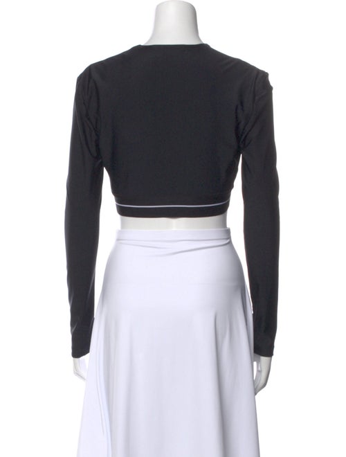 Roberto Cavalli Nylon V-Neck Crop Top