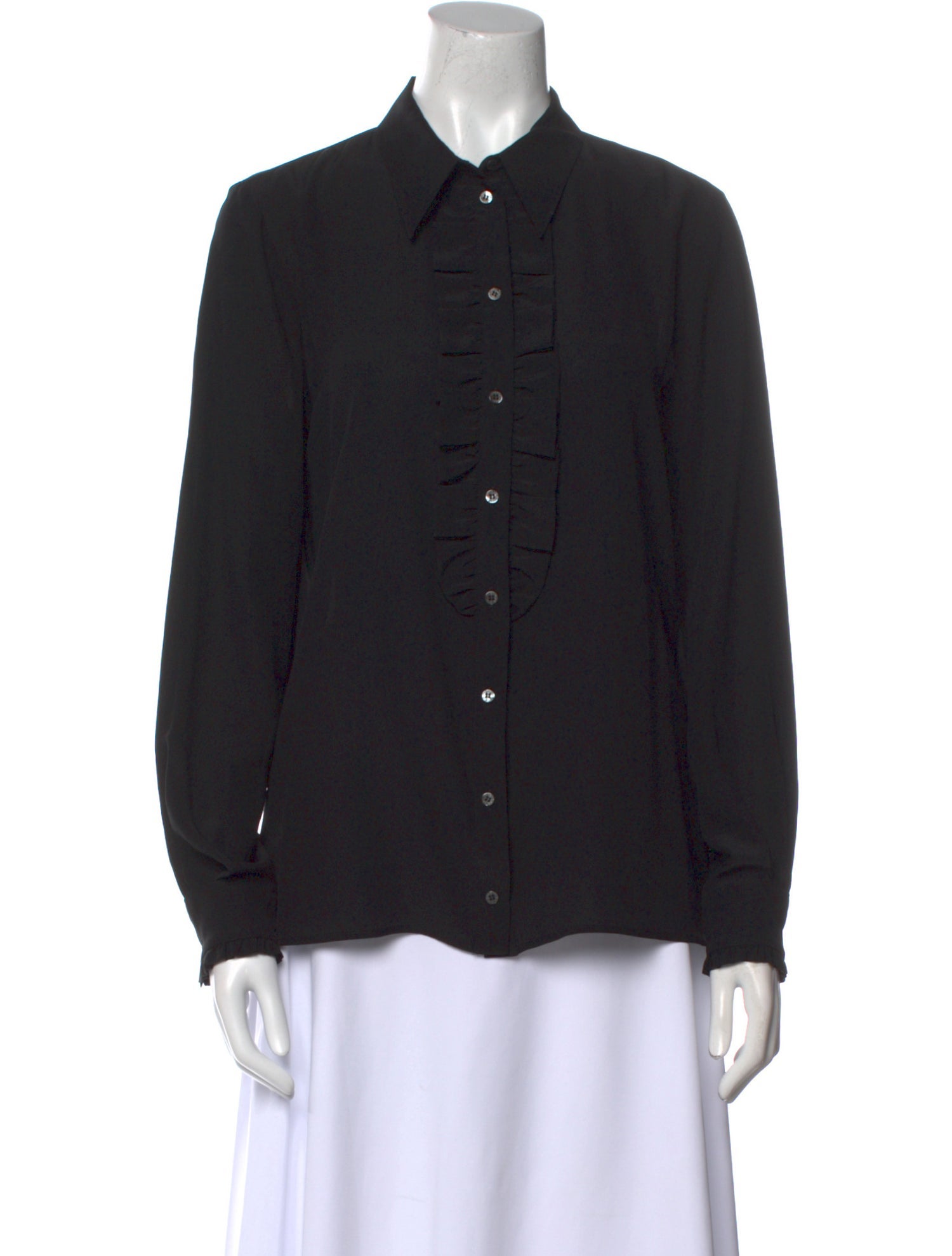 Roberto Cavalli Silk Long Sleeve Button-Up Top