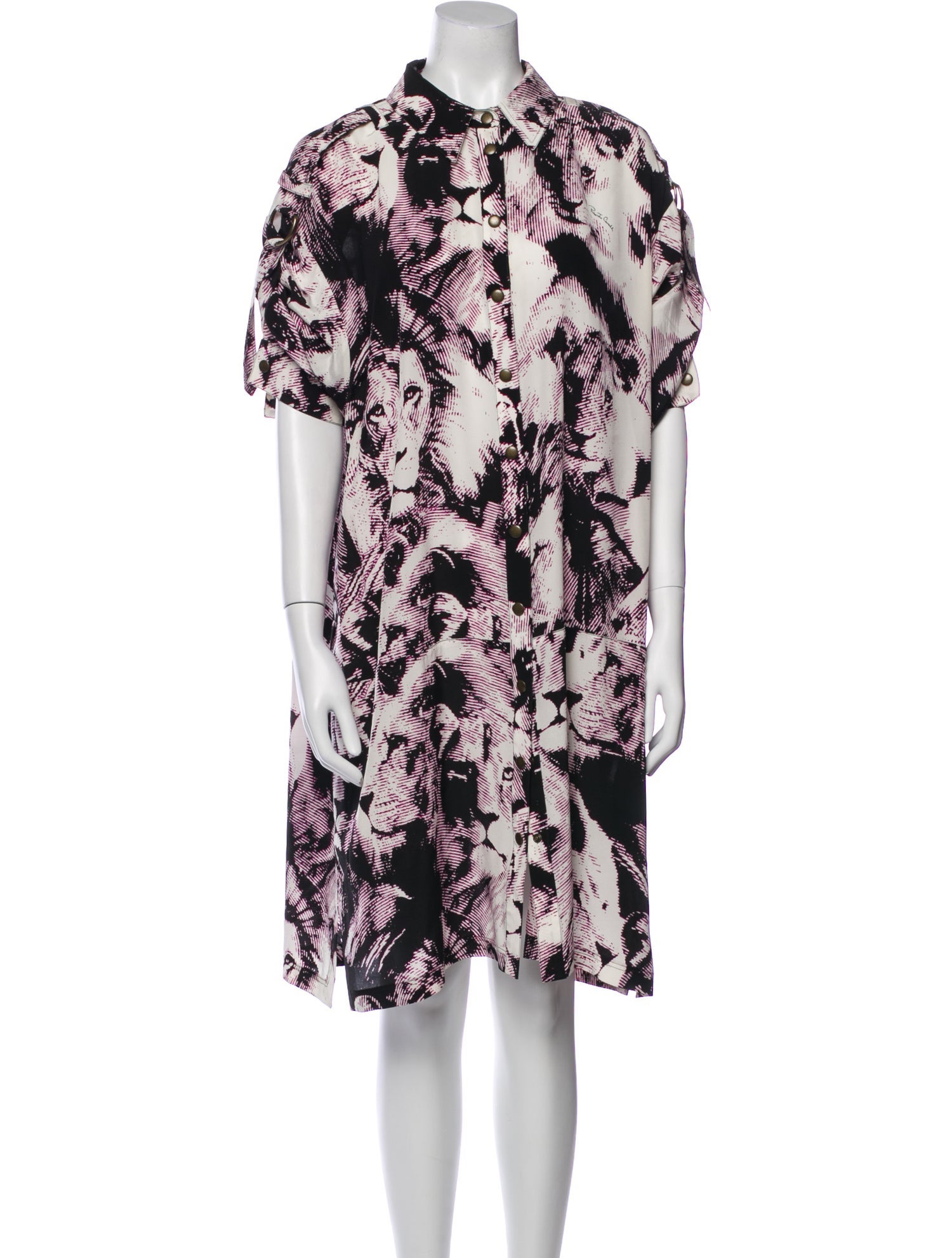 Roberto Cavalli Silk Knee-Length Dress