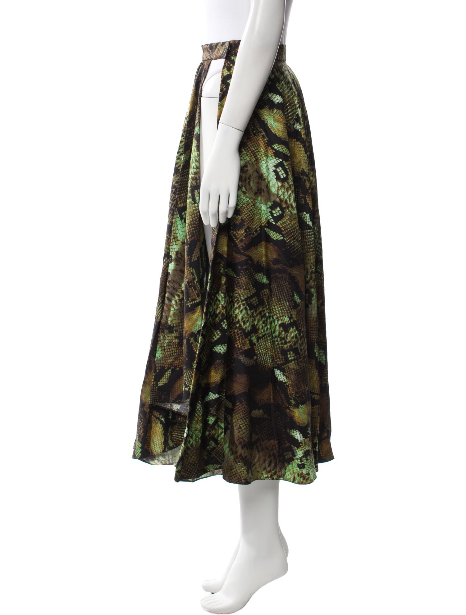 Roberto Cavalli Silk Midi Length Skirt