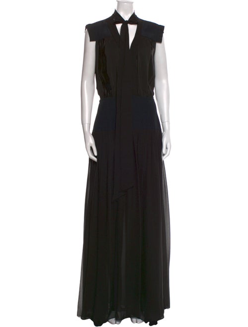 Roberto Cavalli Tie Neck Long Dress