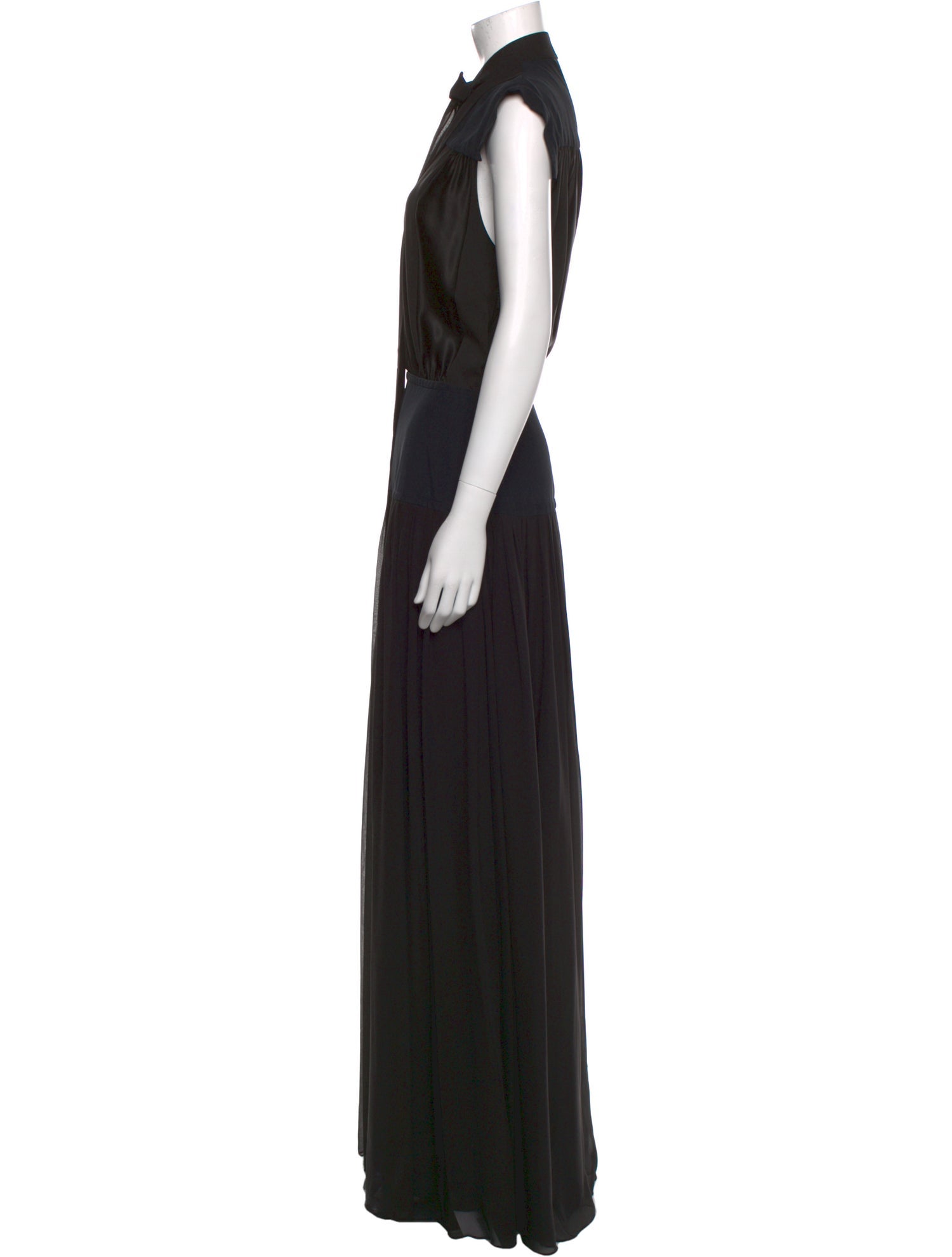 Roberto Cavalli Tie Neck Long Dress