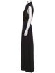 Roberto Cavalli Tie Neck Long Dress