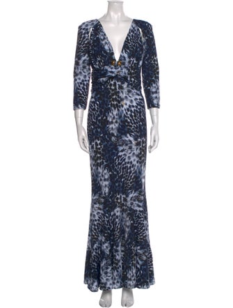 Roberto Cavalli Animal Print Long Dress