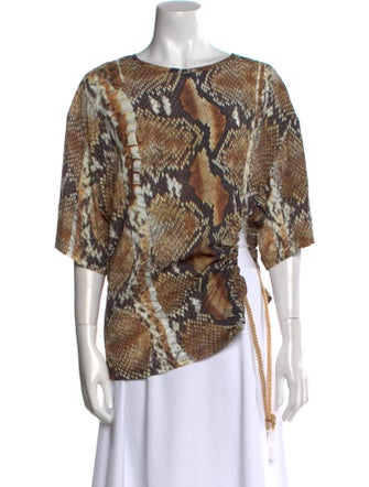 Roberto Cavalli Animal Print Bateau Neckline T-Shirt