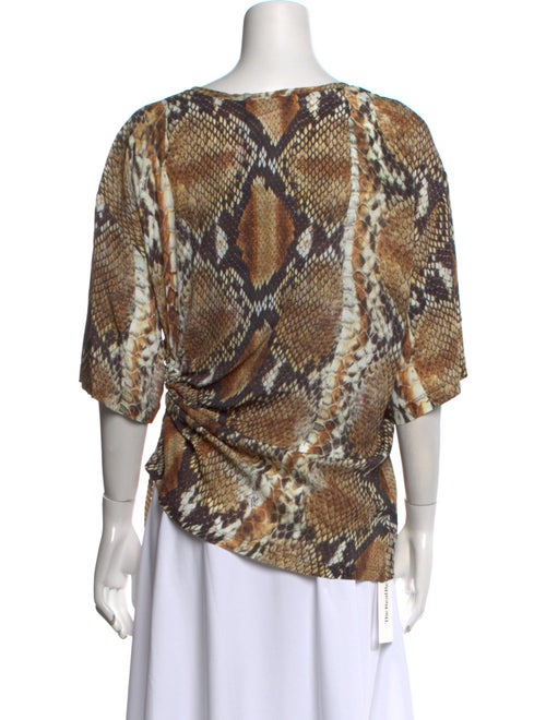 Roberto Cavalli Animal Print Bateau Neckline T-Shirt