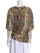 Roberto Cavalli Animal Print Bateau Neckline T-Shirt