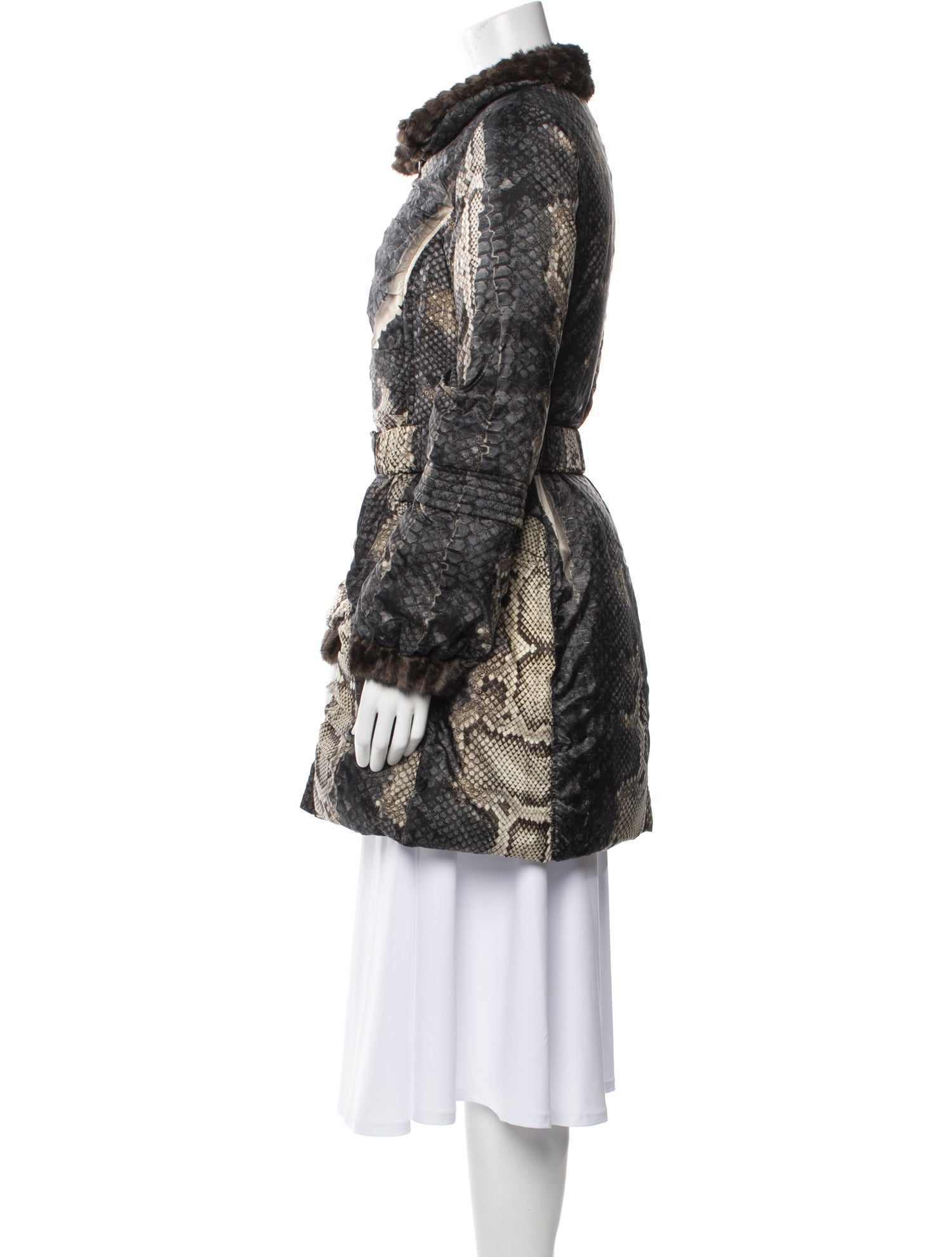 Roberto Cavalli Printed Faux Fur Jacket