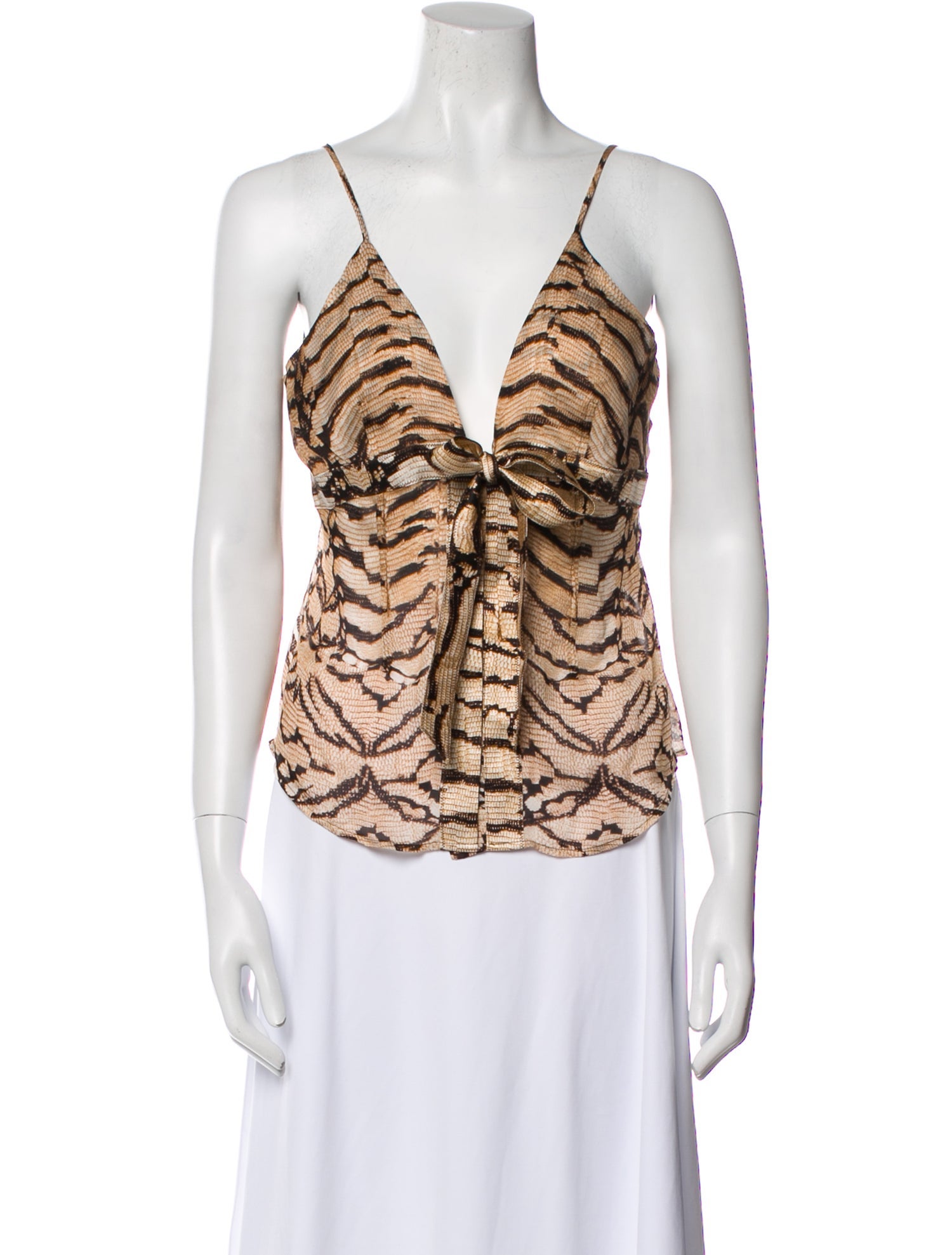 Roberto Cavalli Silk Animal Print Top w/ Tags