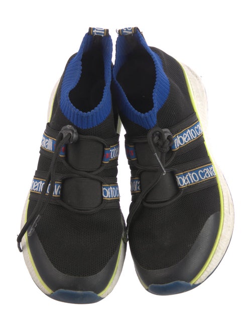 Roberto Cavalli Leather Graphic Print Sneakers