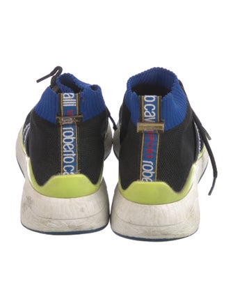 Roberto Cavalli Leather Graphic Print Sneakers